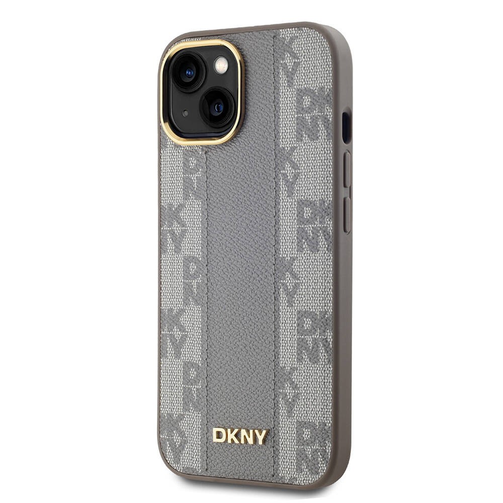 iPhone 15 Kılıf DKNY Orjinal Lisanslı MagSafe Şarj Özellikli 3D Yazılı Checkered Pattern Kılıf