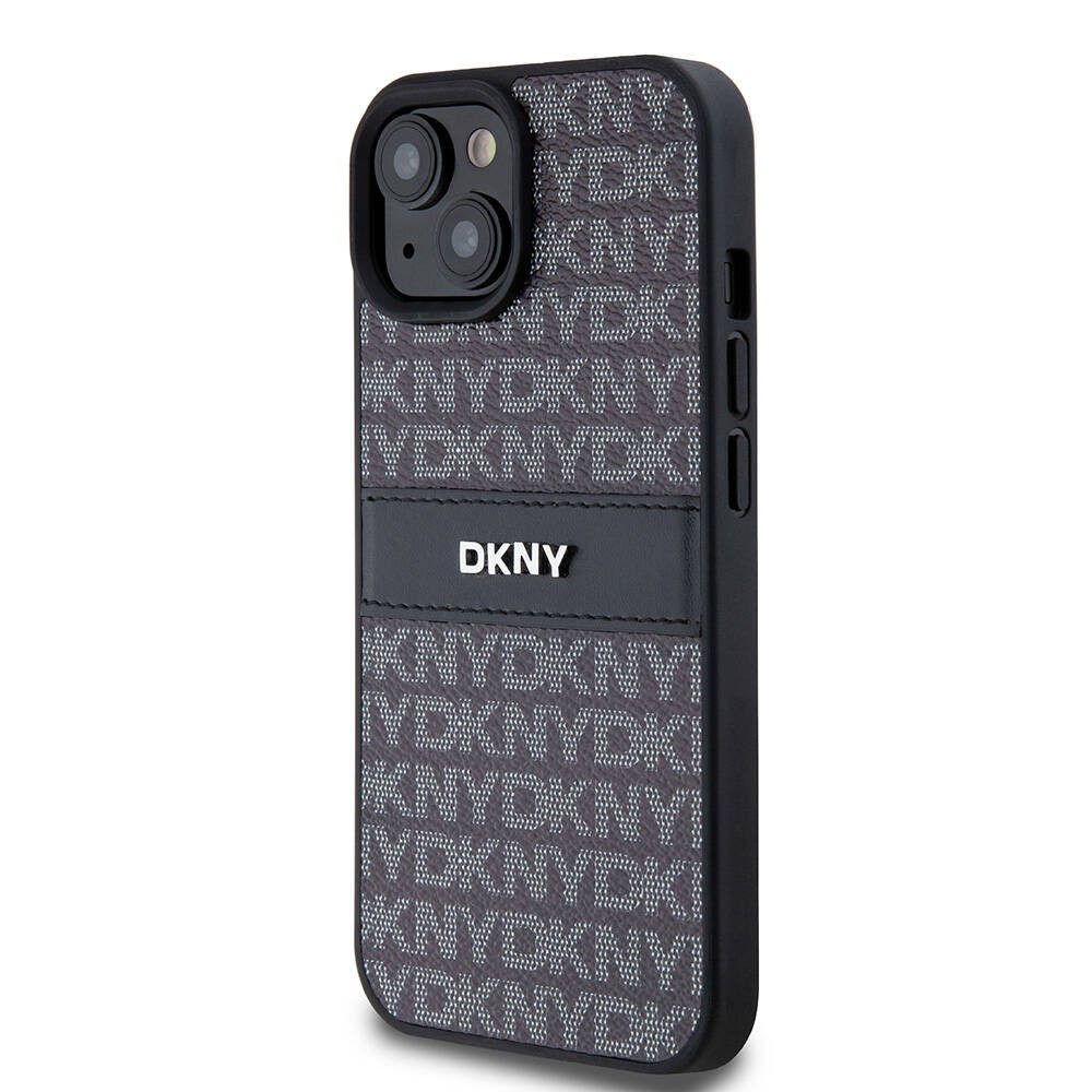 iPhone 15 Kılıf DKNY Orjinal Lisanslı 3D Yazılı Repeat Texture Pattern Kılıf