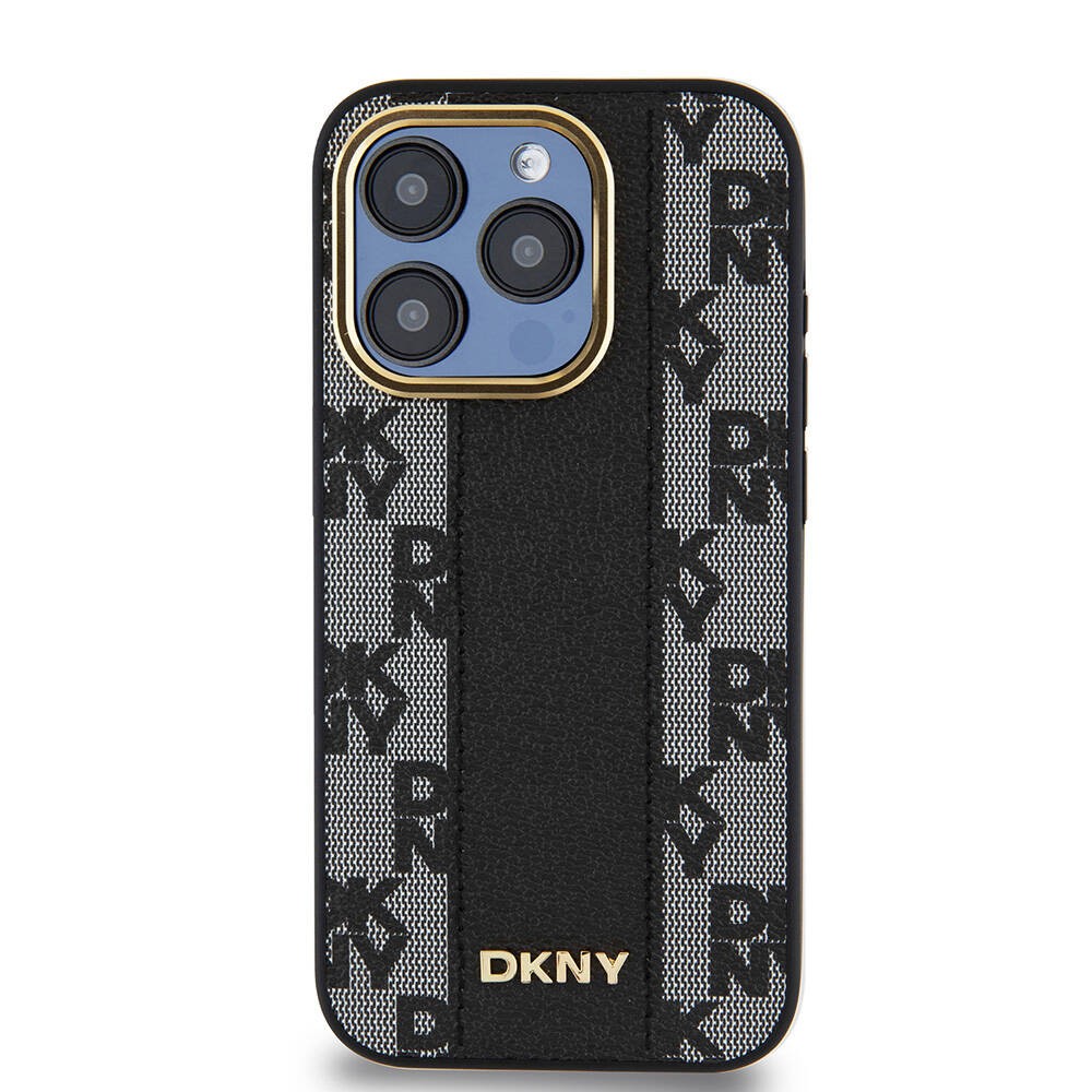 iPhone 15 Pro Kılıf DKNY Orjinal Lisanslı Magsafe Şarj Özellikli 3D Yazılı Checkered Pattern Kılıf