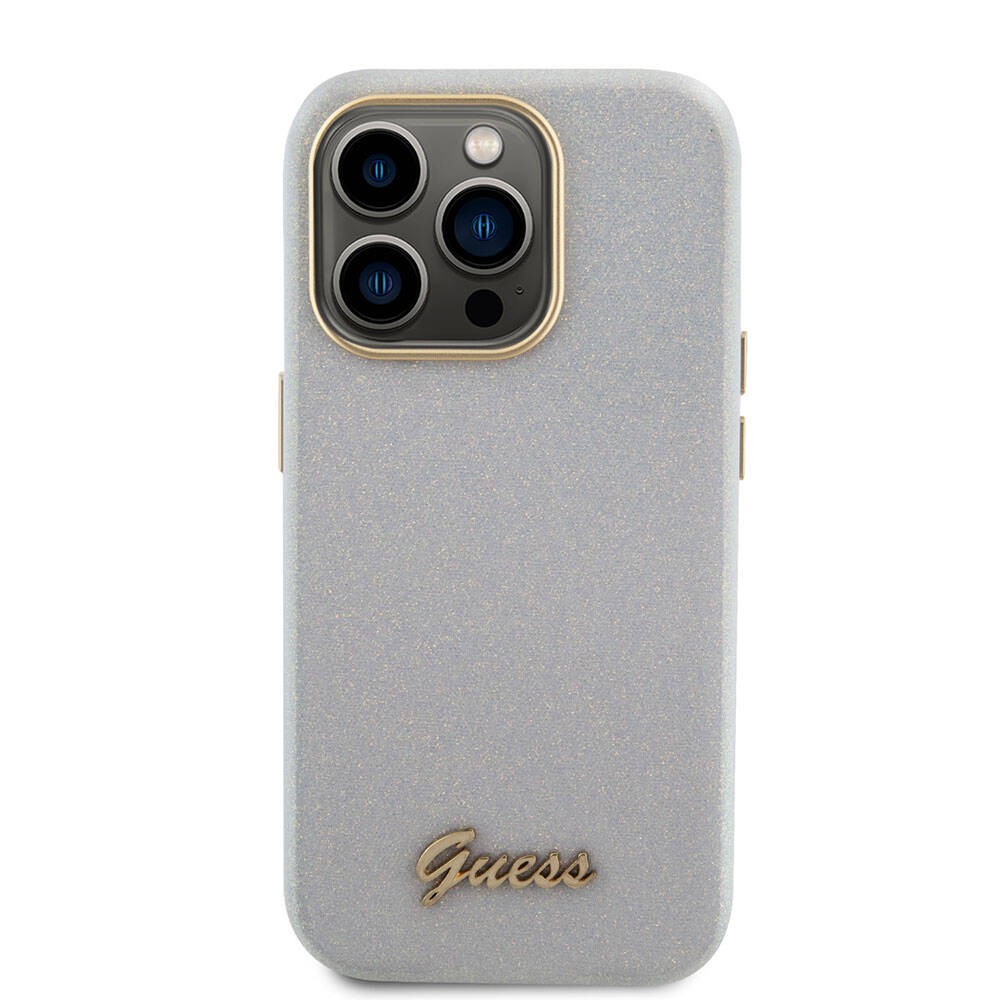 iPhone 15 Pro Kılıf Guess Orjinal Lisanslı Yazı Logolu Glitter Glossy Script Kılıf
