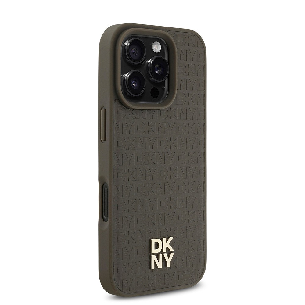 iPhone 16 Pro Max Kılıf DKNY Orjinal Lisanslı Magsafe Şarj Özellikli 3D Yazılı Repeat Pattern Kılıf