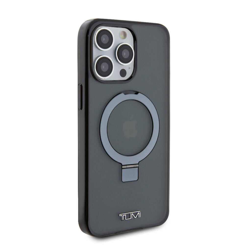 Apple iPhone 15 Pro Max Kılıf TUMI Orjinal Lisanslı M-safe Şarj Özellikli PC TPU Metal Logolu Ring Standlı Kapak