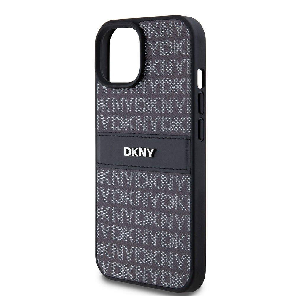 iPhone 15 Kılıf DKNY Orjinal Lisanslı 3D Yazılı Repeat Texture Pattern Kılıf