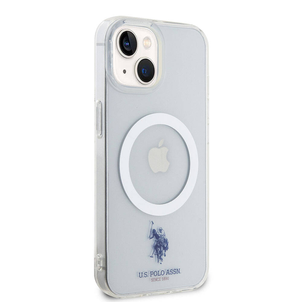 Apple iPhone 15 Kılıf U.S. Polo Assn. Orjinal Lisanslı M-safe Şarj Özellikli Transparan Tasarım Kapak