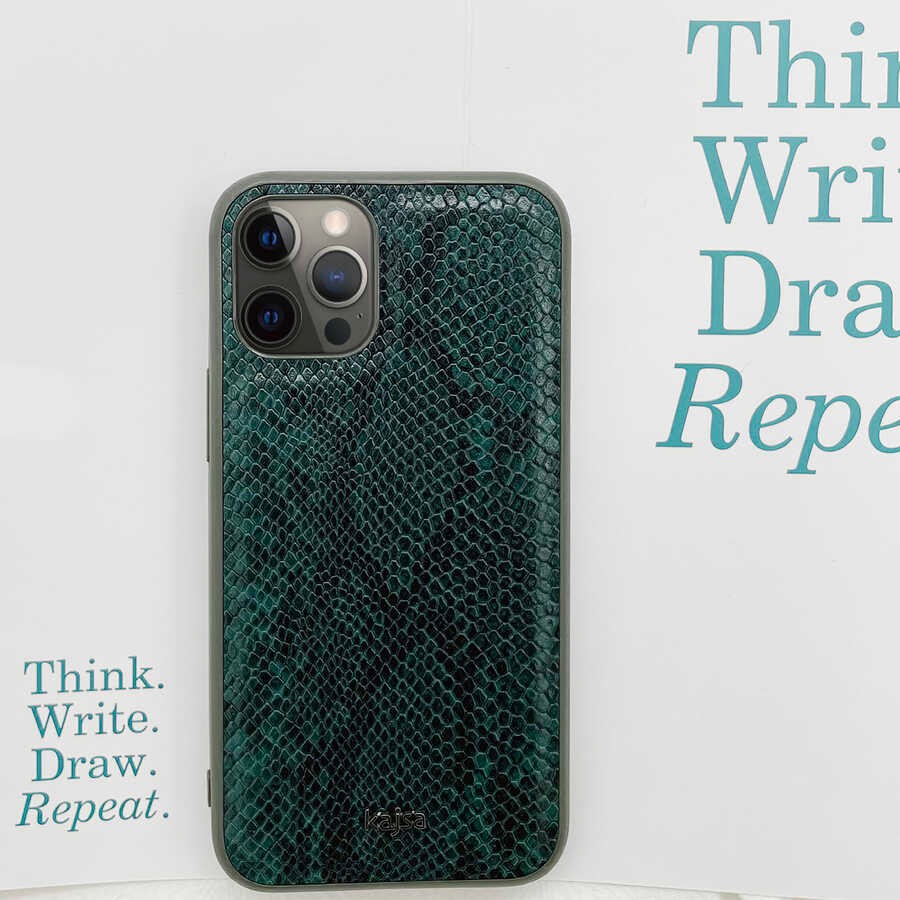 Apple iPhone 12 Pro Kılıf Kajsa Glamorous Serisi Snake Pattern Kapak