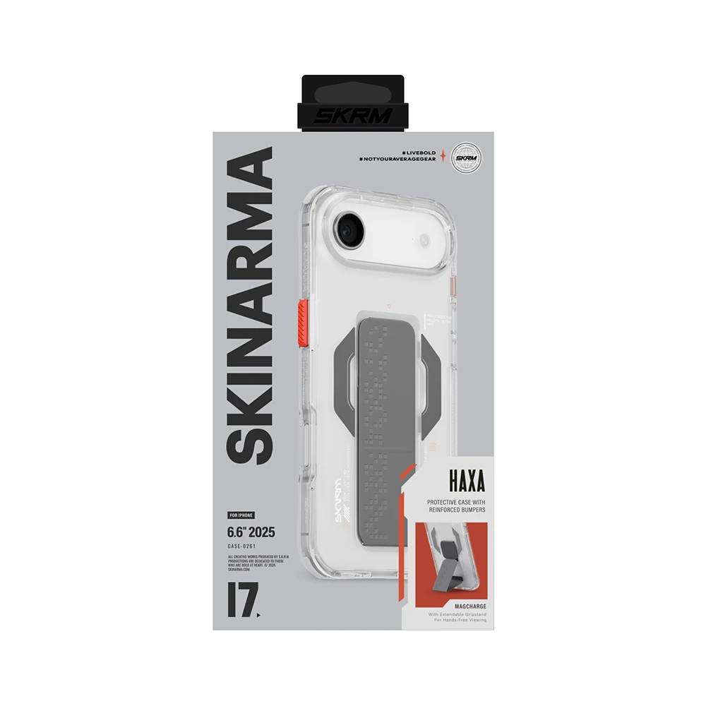 Apple iPhone 17 Air Kılıf M-Safe Şarj Özellikli Airbag Tasarımlı Standlı Skinarma Haxa Kapak