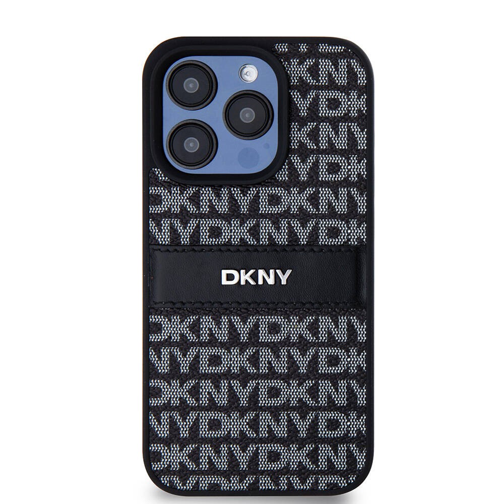 iPhone 15 Pro Max Kılıf DKNY Orjinal Lisanslı 3D Yazılı Repeat Texture Pattern Kılıf