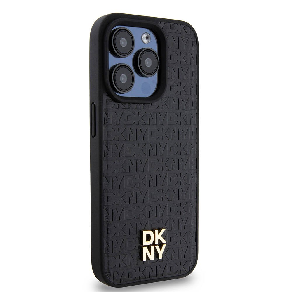 iPhone 15 Pro Kılıf DKNY Orjinal Lisanslı Magsafe Şarj Özellikli 3D Yazılı Repeat Pattern Kılıf