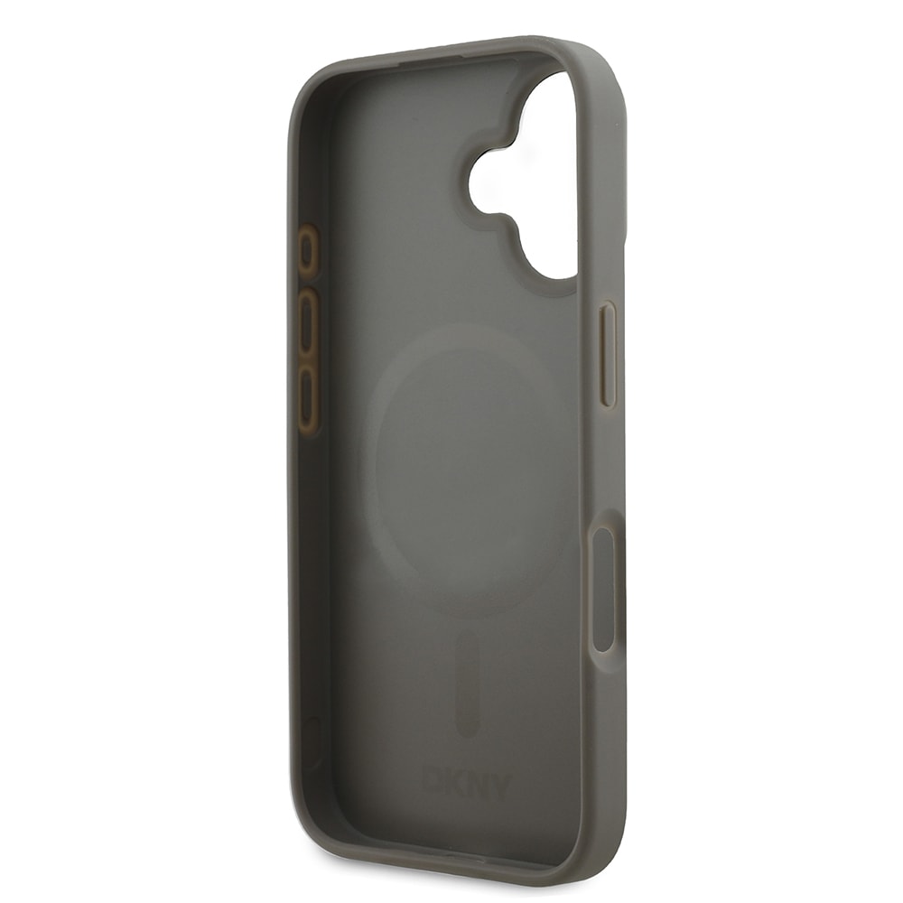 Apple iPhone 16 Kılıf DKNY Orjinal Lisanslı M-safe Şarj Özellikli 3D Yazılı Checkered Pattern Kapak