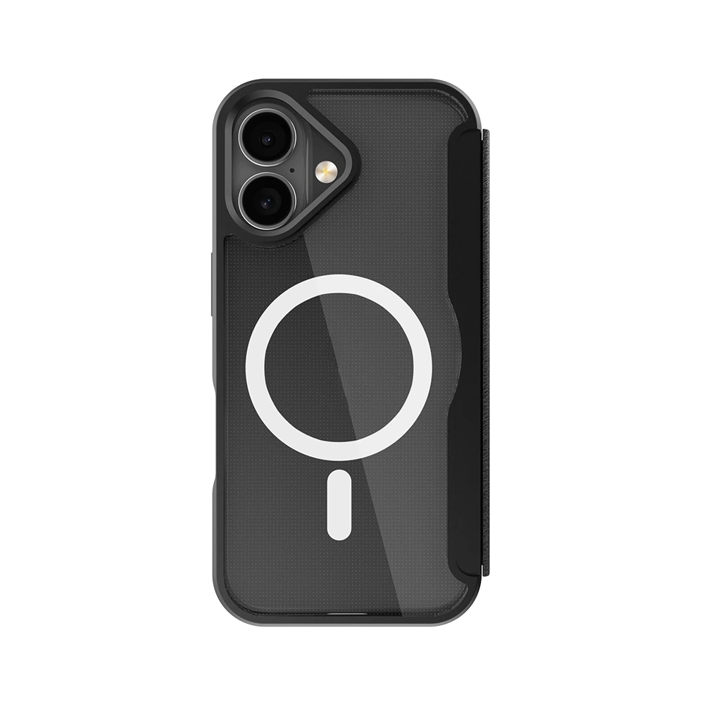 Apple iPhone 17 Kılıf M-Safe Şarj Özellikli Raptic Air Folio Şeffaf Kartlıklı Kapaklı Kılıf