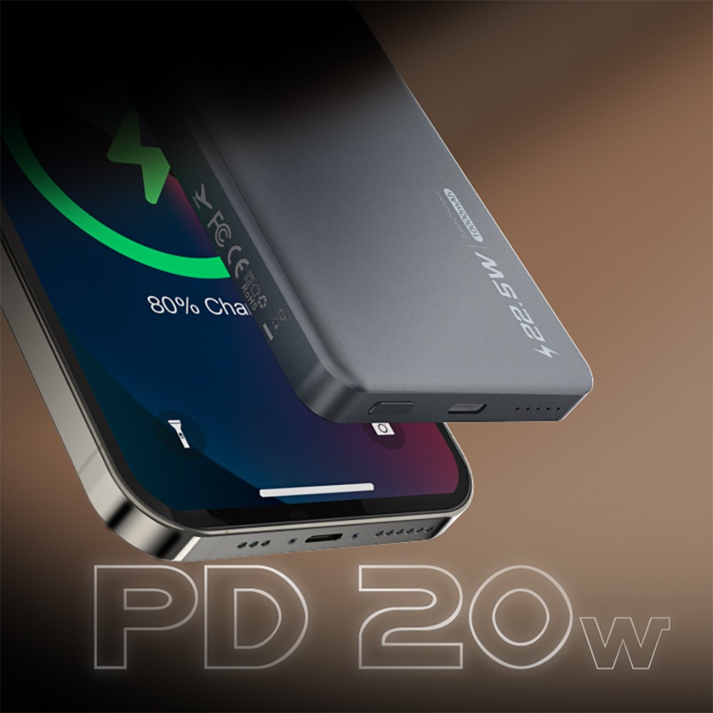 Lenyes PW119D PD 20W Ultra İnce Hızlı Şarj Özellikli Wireless Powerbank 15W 10.000mAh