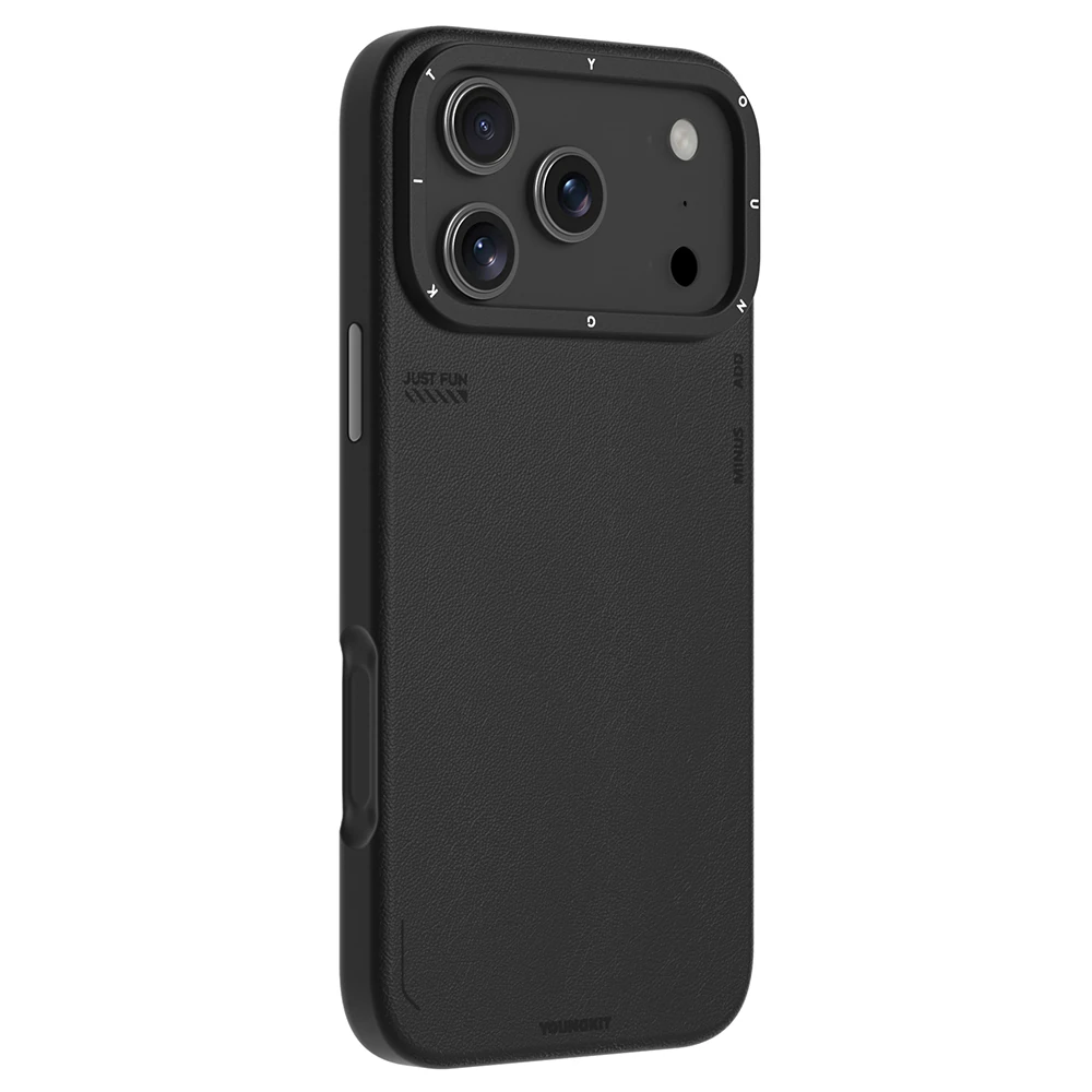 Apple iPhone 17 Pro Kılıf M-safe Şarj Özellikli Basit Mat Deri Desenli Youngkit Tech Fashion Serisi Kapak