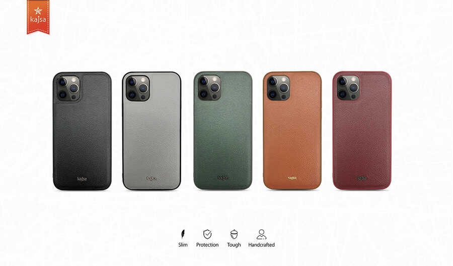 Apple iPhone 12 Kılıf ​Kajsa Luxe Collection Hakiki Deri Kapak