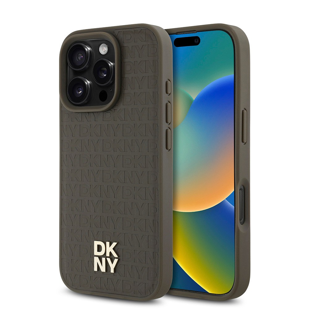 iPhone 16 Pro Max Kılıf DKNY Orjinal Lisanslı Magsafe Şarj Özellikli 3D Yazılı Repeat Pattern Kılıf