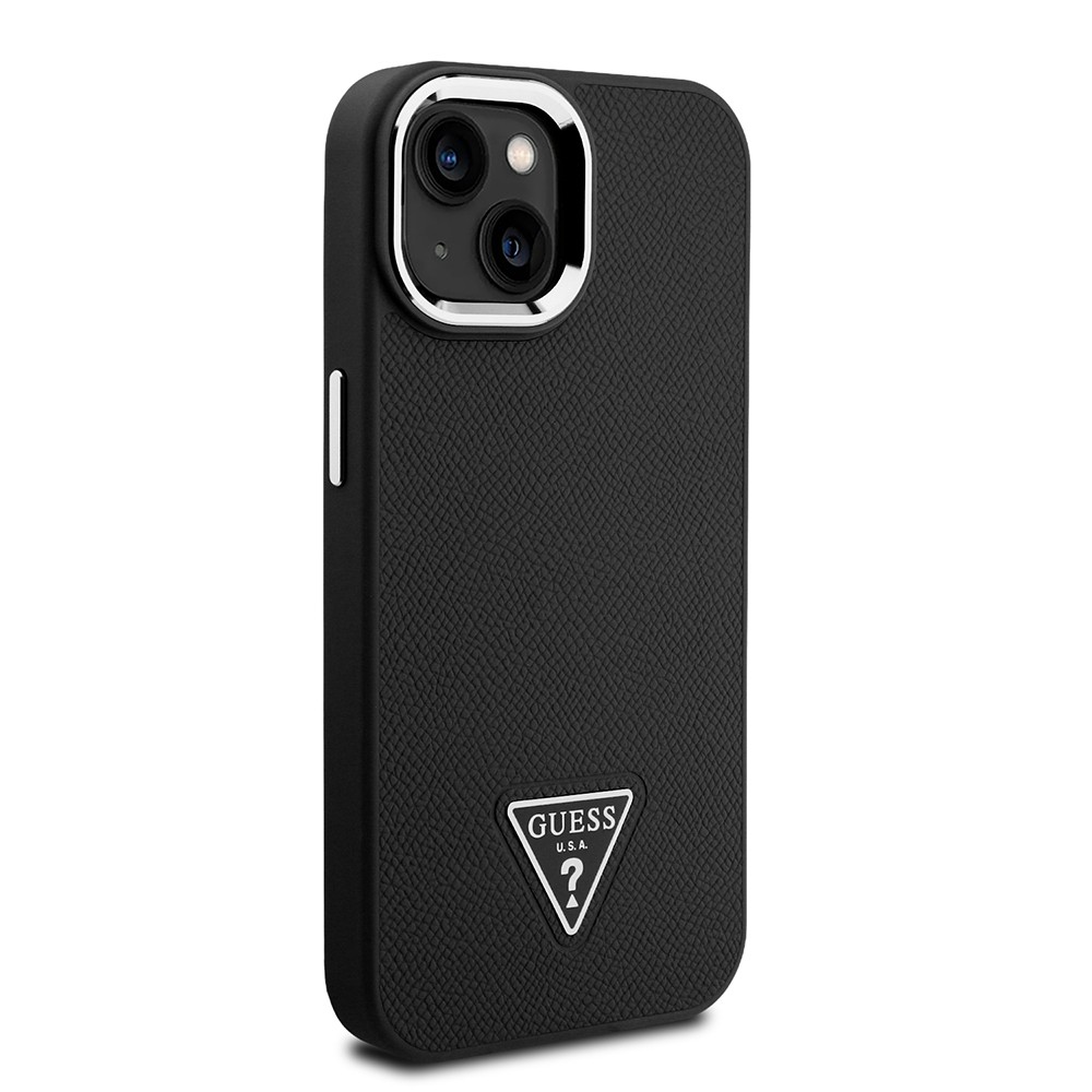 Apple iPhone 14 Kılıf Guess Orjinal Lisanslı M-safe Şarj Özellikli Grained Triangle Kapak