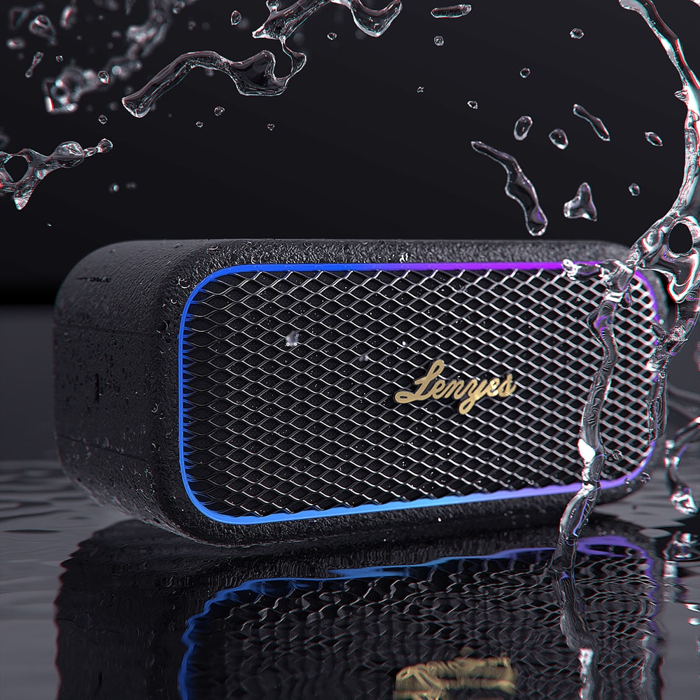 Lenyes S891 RGB Işıklı Taşınabilir Su Geçirmez OTG-TWS Bluetooth Hoparlör v5.3 80W