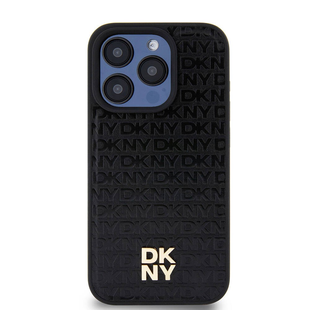 iPhone 15 Pro Kılıf DKNY Orjinal Lisanslı Magsafe Şarj Özellikli 3D Yazılı Repeat Pattern Kılıf