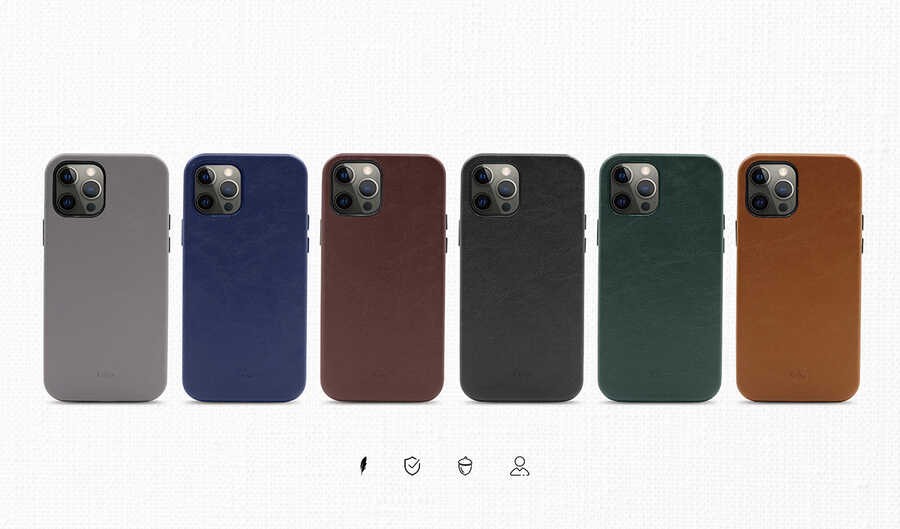 Apple iPhone 12 Kılıf ​Kajsa Crazy Horse Kapak