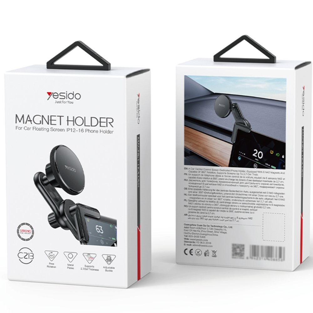 esido C213 360 Derece Ayarlanabilir Araç CarPlay Ekranına Sabitlenen Magsafe Araç Telefon Tutucu