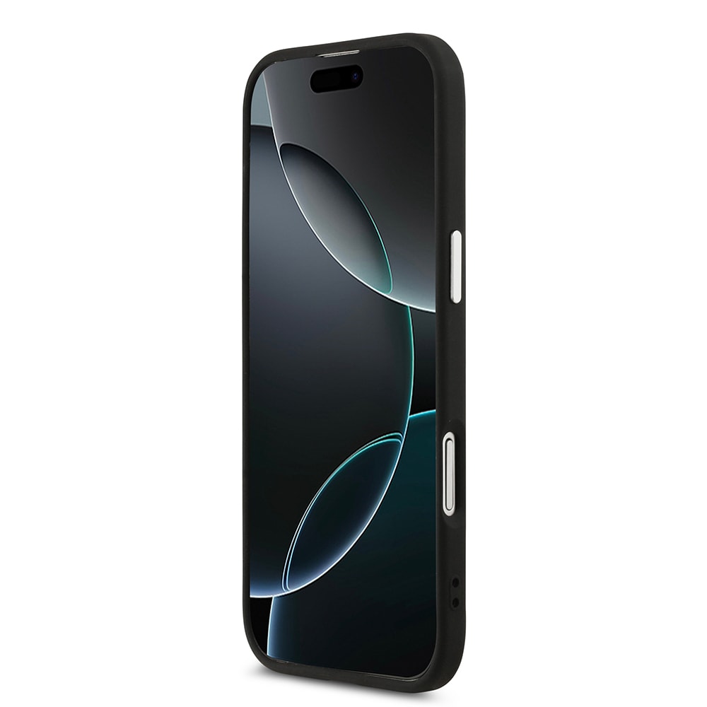 Apple iPhone 17 Air Kılıf Guess Orjinal Lisanslı M-safe Şarj Özellikli PU Deri Metal Kamera Çerçeveli Üçgen Logolu Kapak