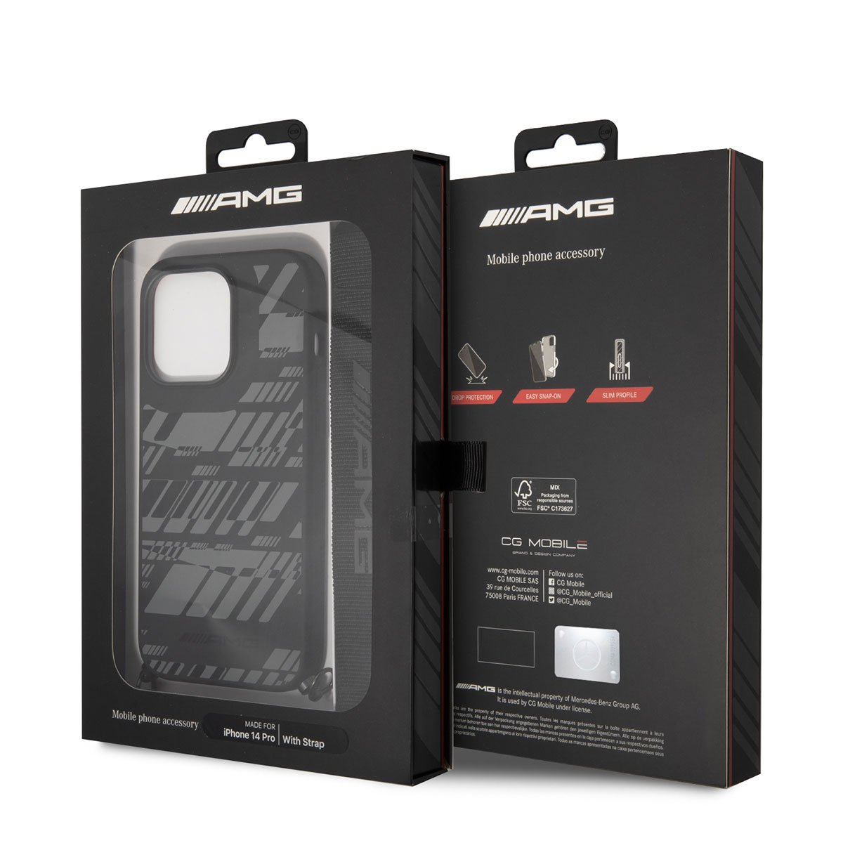 Apple iPhone 14 Pro Kılıf AMG Liquid Silikon Strap Telefon Askılı Grafik Dizayn Kapak