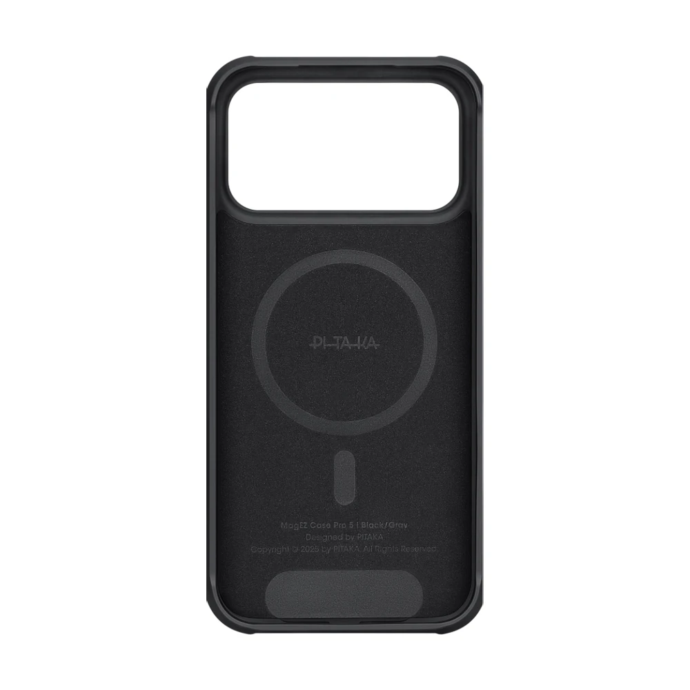 Apple iPhone 17 Pro Max Kılıf M-safe Şarj Özellikli Pitaka Aramid Pro Guard Serisi Black-Gray Kapak