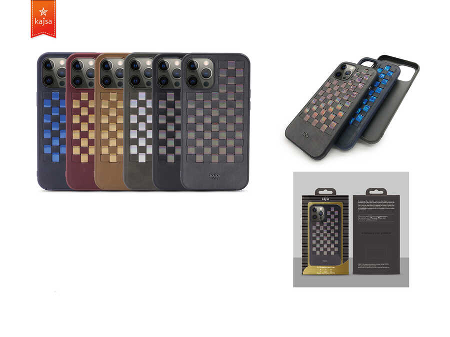 Apple iPhone 12 Kılıf Kajsa Preppie Serisi Spotlight Woven Kapak
