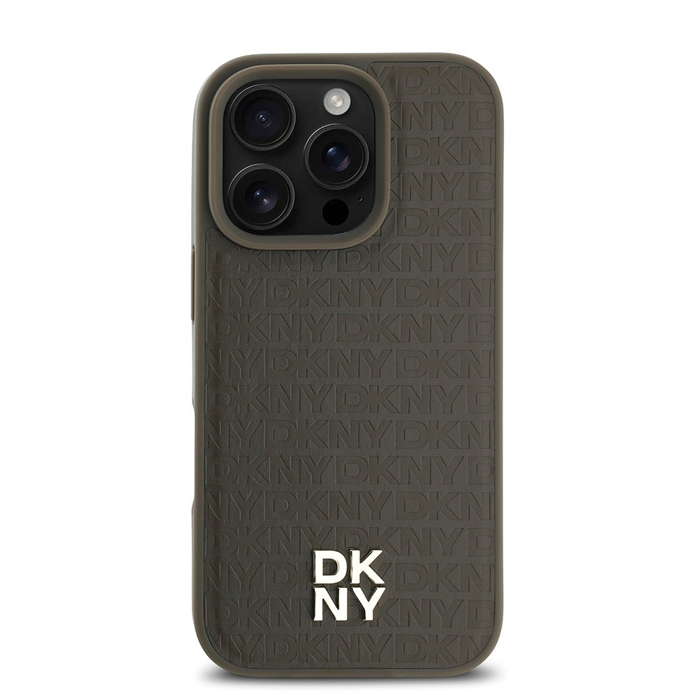 iPhone 16 Pro Max Kılıf DKNY Orjinal Lisanslı Magsafe Şarj Özellikli 3D Yazılı Repeat Pattern Kılıf