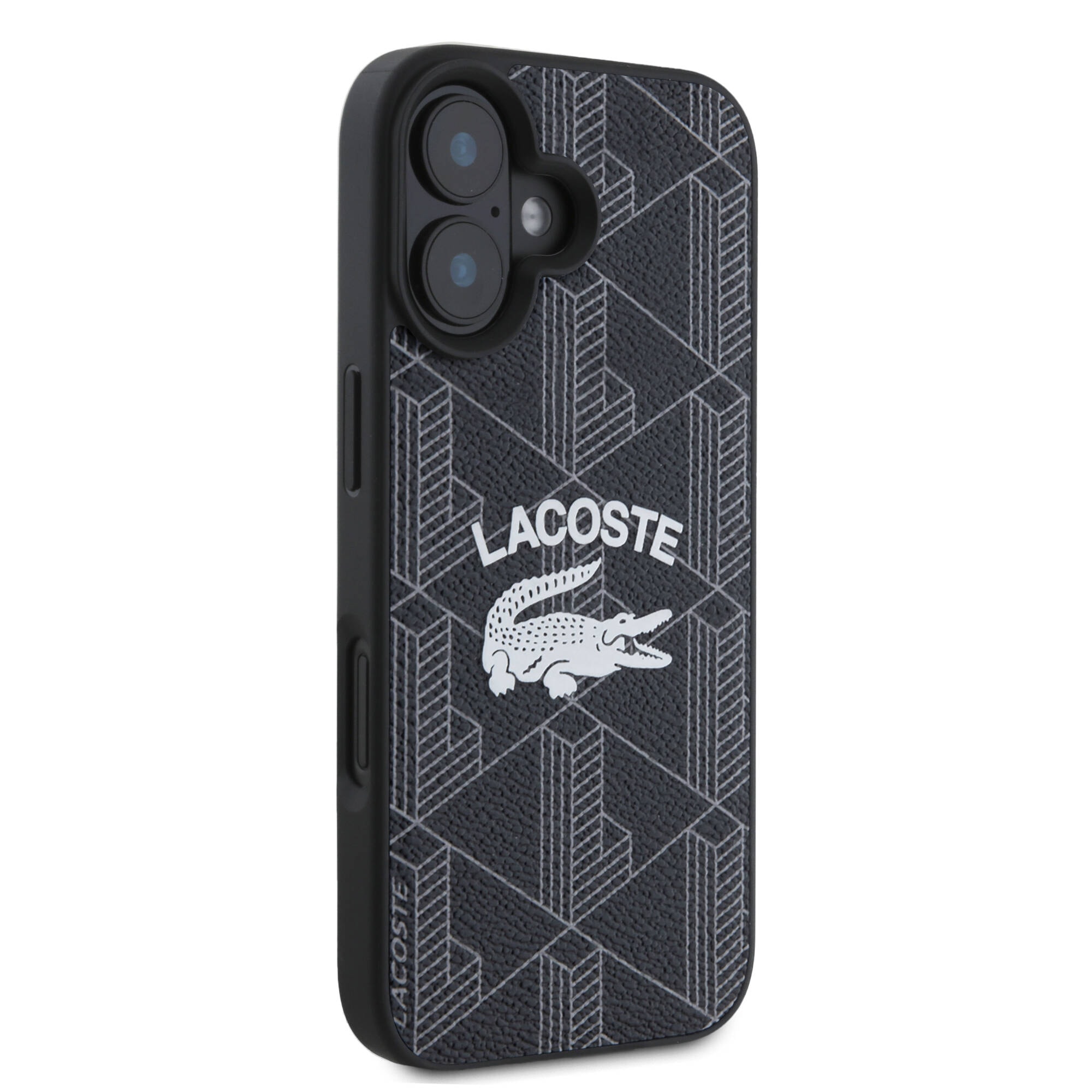 Apple iPhone 16 Kılıf Lacoste Orjinal Lisanslı M-safe Şarj Özellikli Mono Vintage Logo Kapak