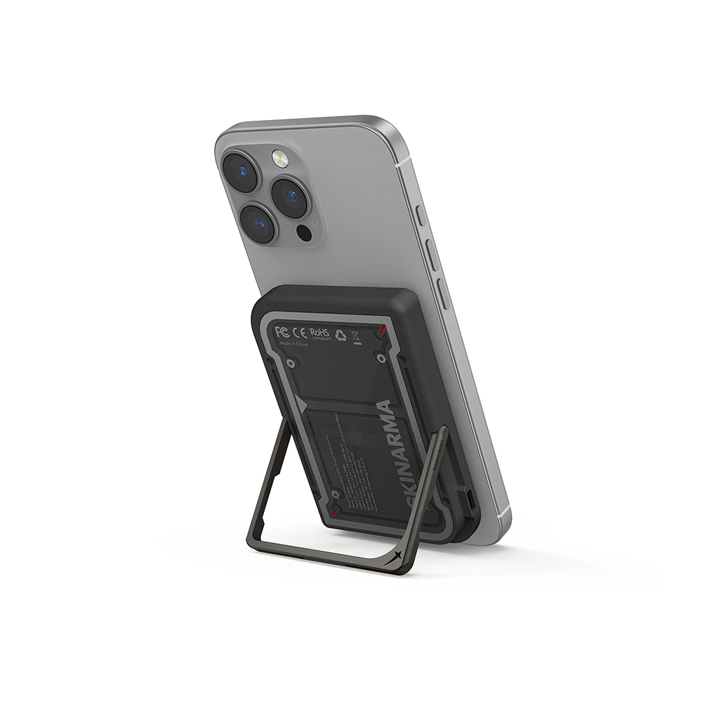 Skinarma Nexus Mecha Kablosuz ve PD Hızlı Şarj Özellikli Metal Standlı Taşınabilir Powerbank 20W 5000mAh