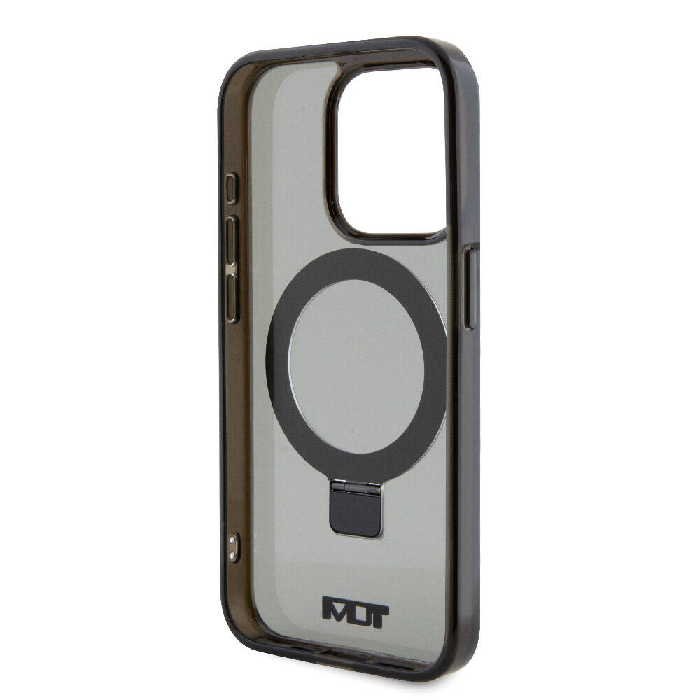 Apple iPhone 15 Pro Kılıf TUMI Orjinal Lisanslı M-safe Şarj Özellikli PC TPU Metal Logolu Ring Standlı Kapak