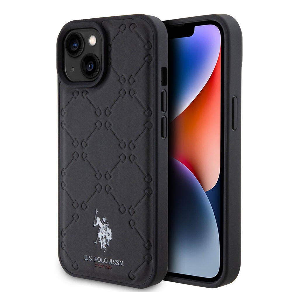 iPhone 15 Kılıf U.S. Polo Assn. Orjinal Lisanslı HS Desenli Baskı Logolu Suni Deri Kılıf