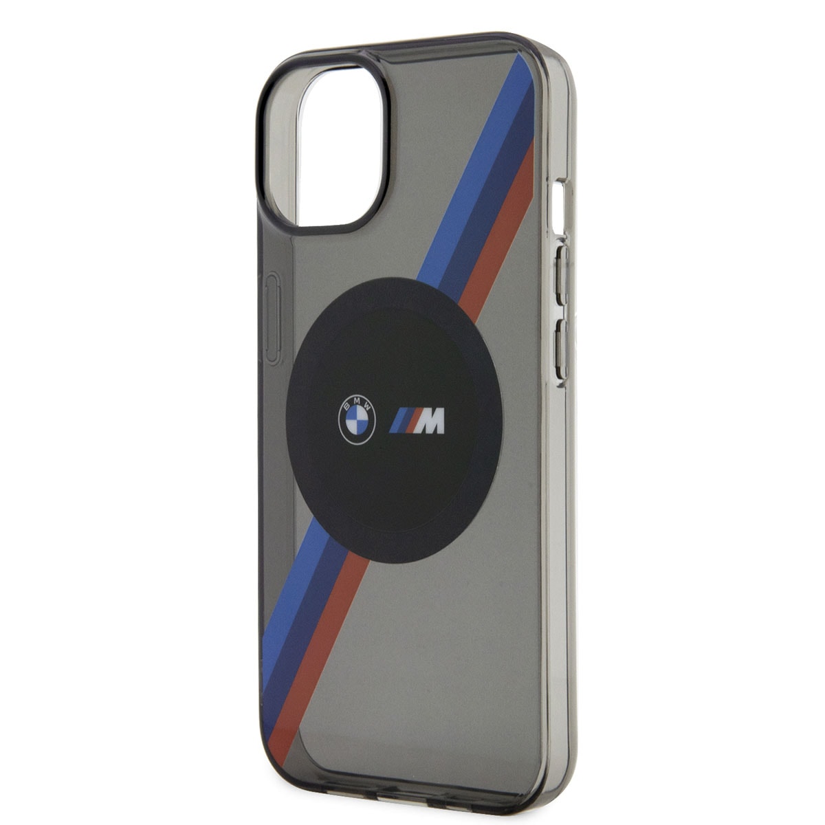Apple iPhone 14 Kılıf BMW M-safe Şarj Özellikli Transparan 3 Renkli Şerit Dizayn Kapak