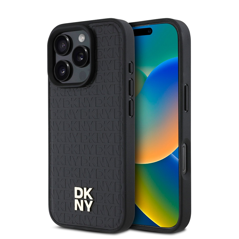 iPhone 16 Pro Kılıf DKNY Orjinal Lisanslı Magsafe Şarj Özellikli 3D Yazılı Repeat Pattern Kılıf