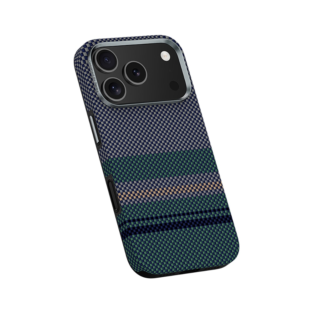 Apple iPhone 17 Pro Kılıf M-safe Şarj Özellikli Karbon Fiber Tasarımlı Benks Aurora ArmorPro Kevlar Kapak