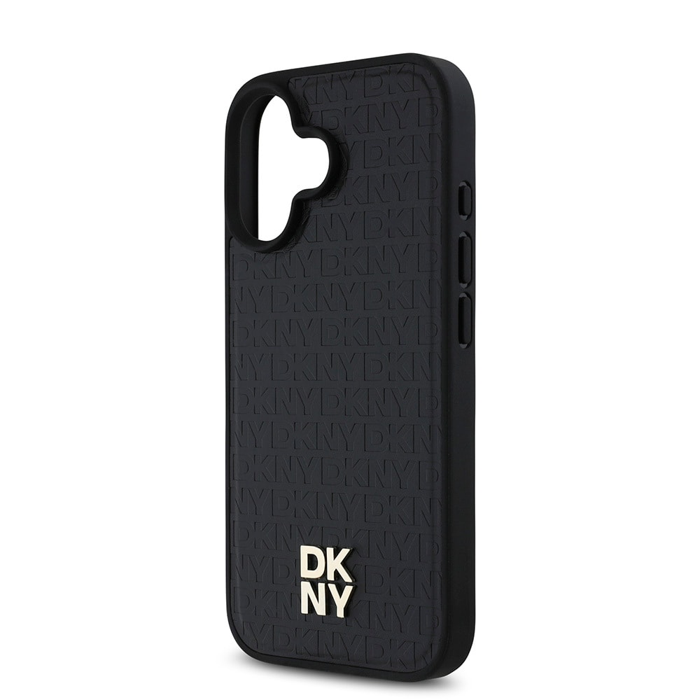 Apple iPhone 16 Kılıf DKNY Orjinal Lisanslı M-safe Şarj Özellikli 3D Yazılı Repeat Pattern Kapak