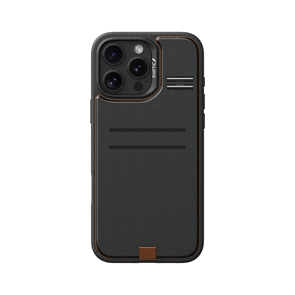 Apple iPhone 16 Pro Max Kılıf M-safe Şarj Özellikli Raptic Slim Wallet Serisi Deri Görünümlü Kartlıklı Standlı Kapak
