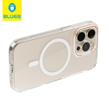 Blueo  Turuncu B49 Ultra Clear Anti-Drop Magsafe Kılıf (Sararmama Garantili)