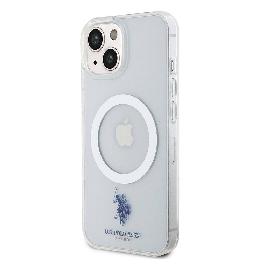Apple iPhone 15 Kılıf U.S. Polo Assn. Orjinal Lisanslı M-safe Şarj Özellikli Transparan Tasarım Kapak