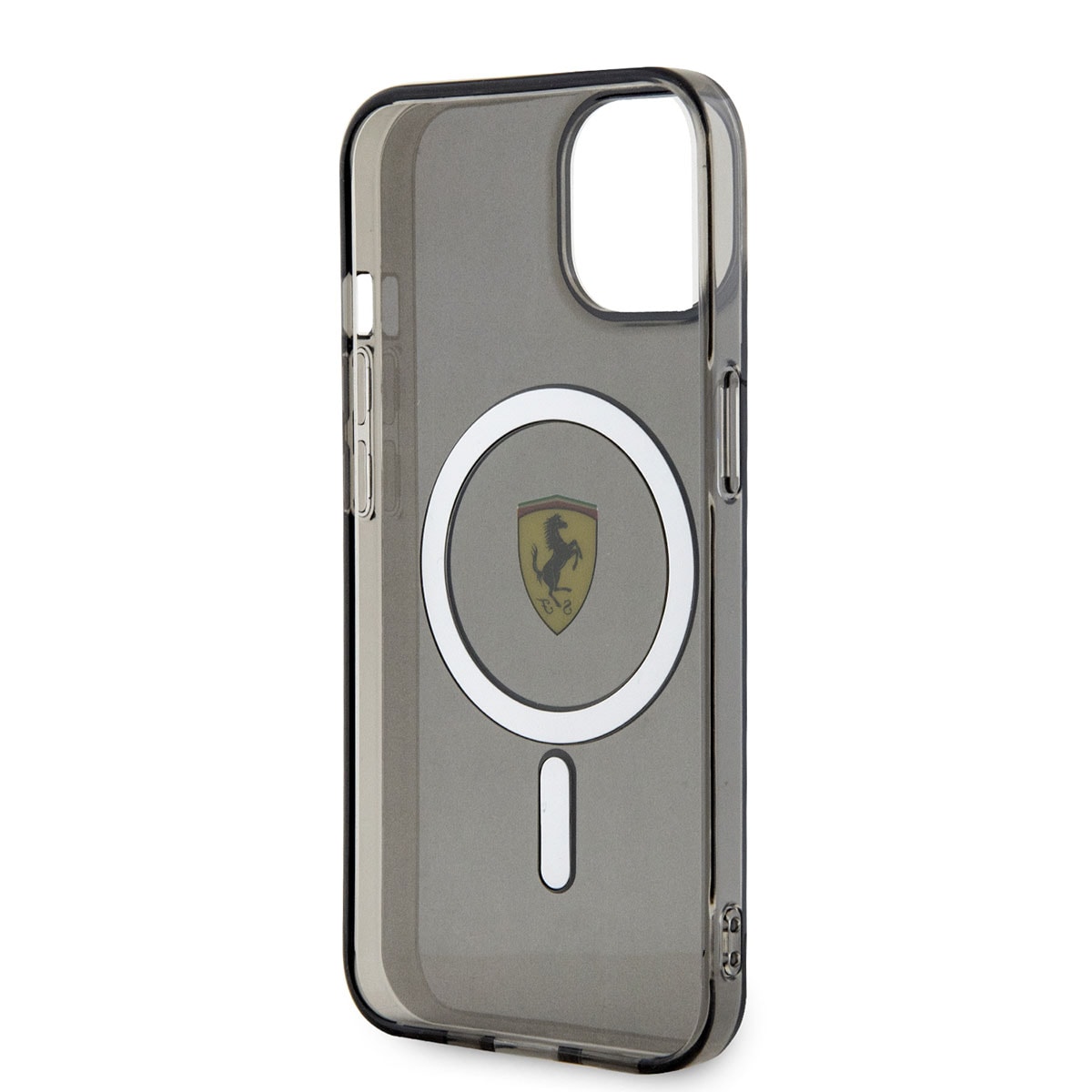 Apple iPhone 14 Plus Kılıf Ferrari M-safe Şarj Özellikli Yarı Transparan Dizayn Kapak