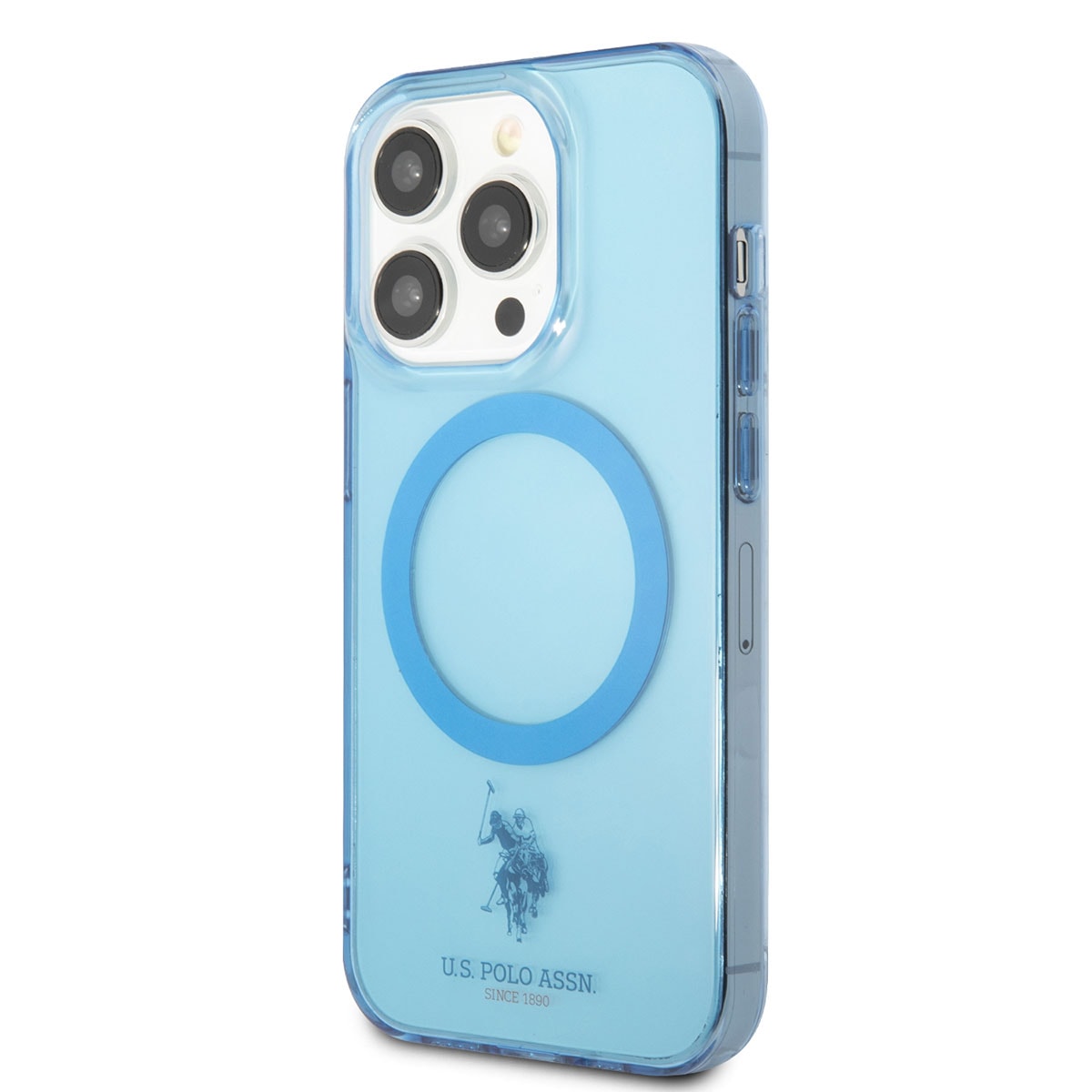 Apple iPhone 14 Pro Kılıf U.S. POLO ASSN. M-safe Şarj Özellikli Transparan Tasarım Kapak