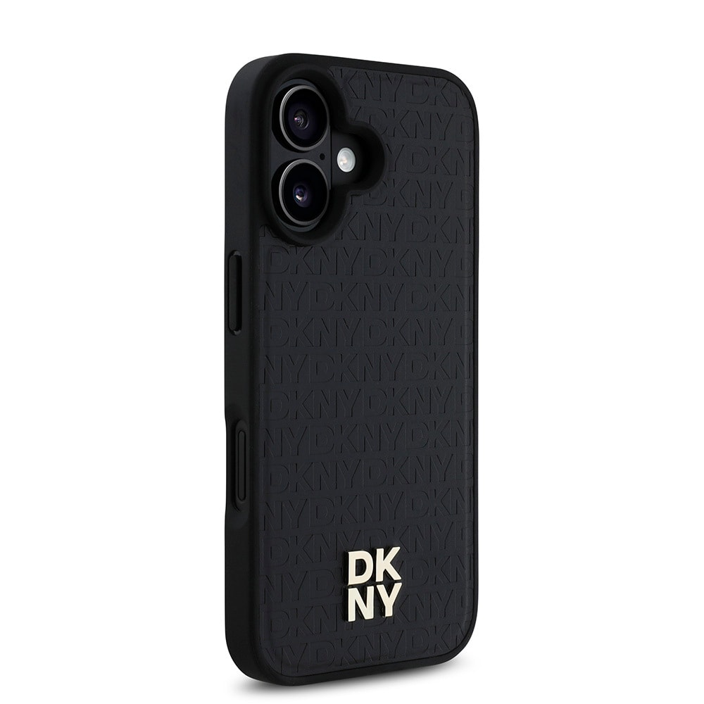 Apple iPhone 16 Kılıf DKNY Orjinal Lisanslı M-safe Şarj Özellikli 3D Yazılı Repeat Pattern Kapak