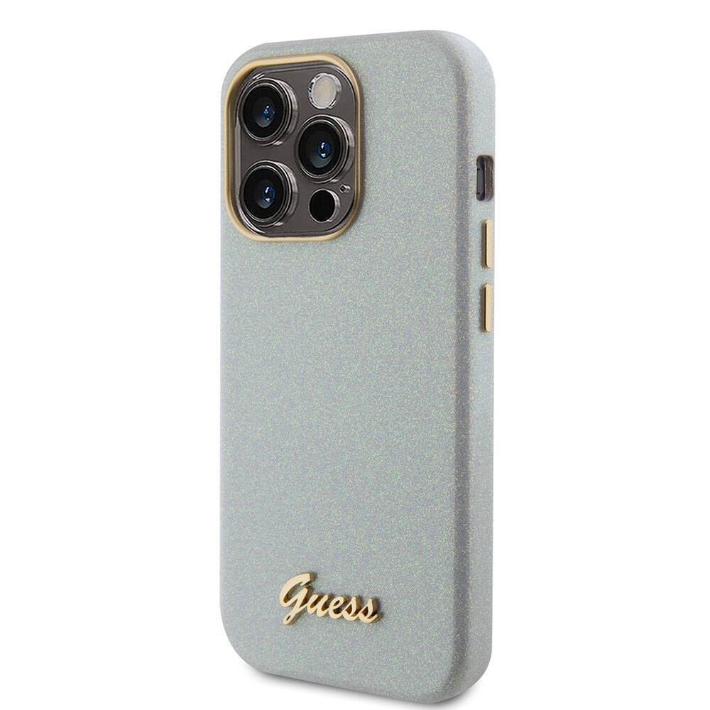 iPhone 15 Pro Kılıf Guess Orjinal Lisanslı Yazı Logolu Glitter Glossy Script Kılıf
