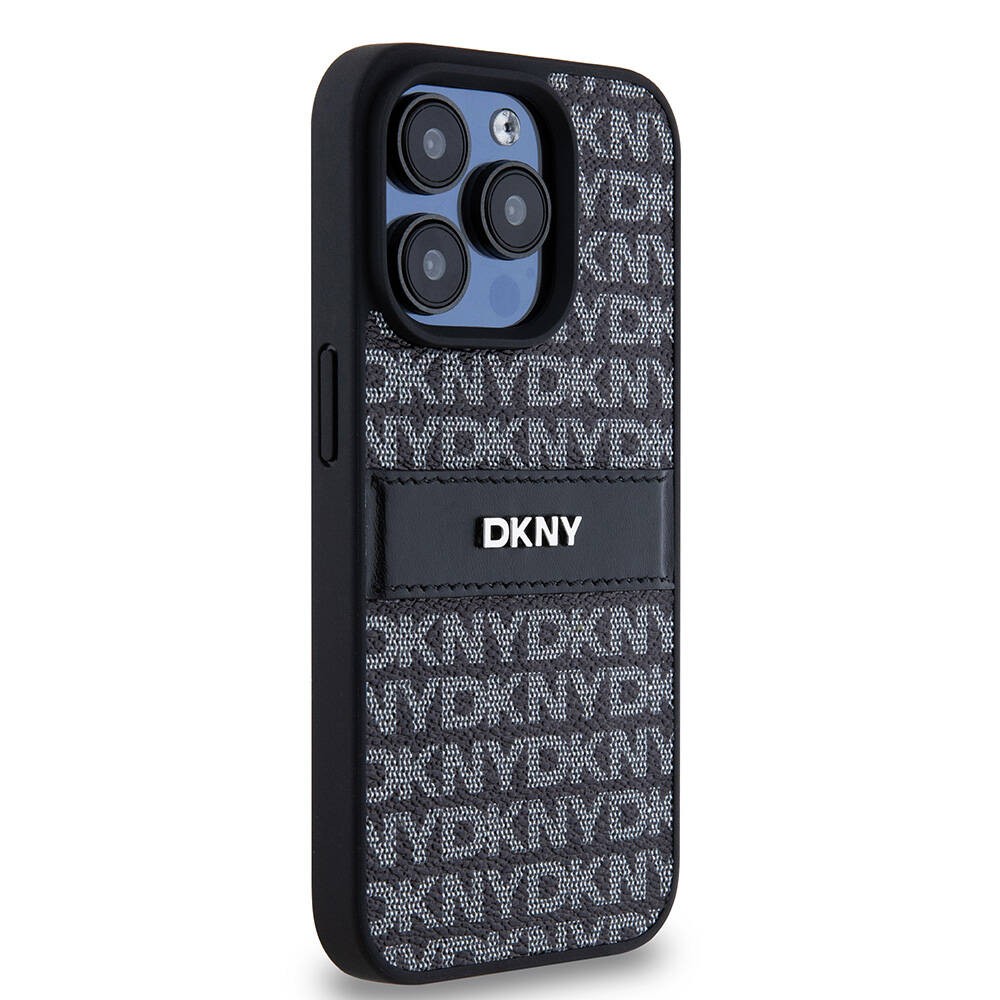 iPhone 15 Pro Max Kılıf DKNY Orjinal Lisanslı 3D Yazılı Repeat Texture Pattern Kılıf