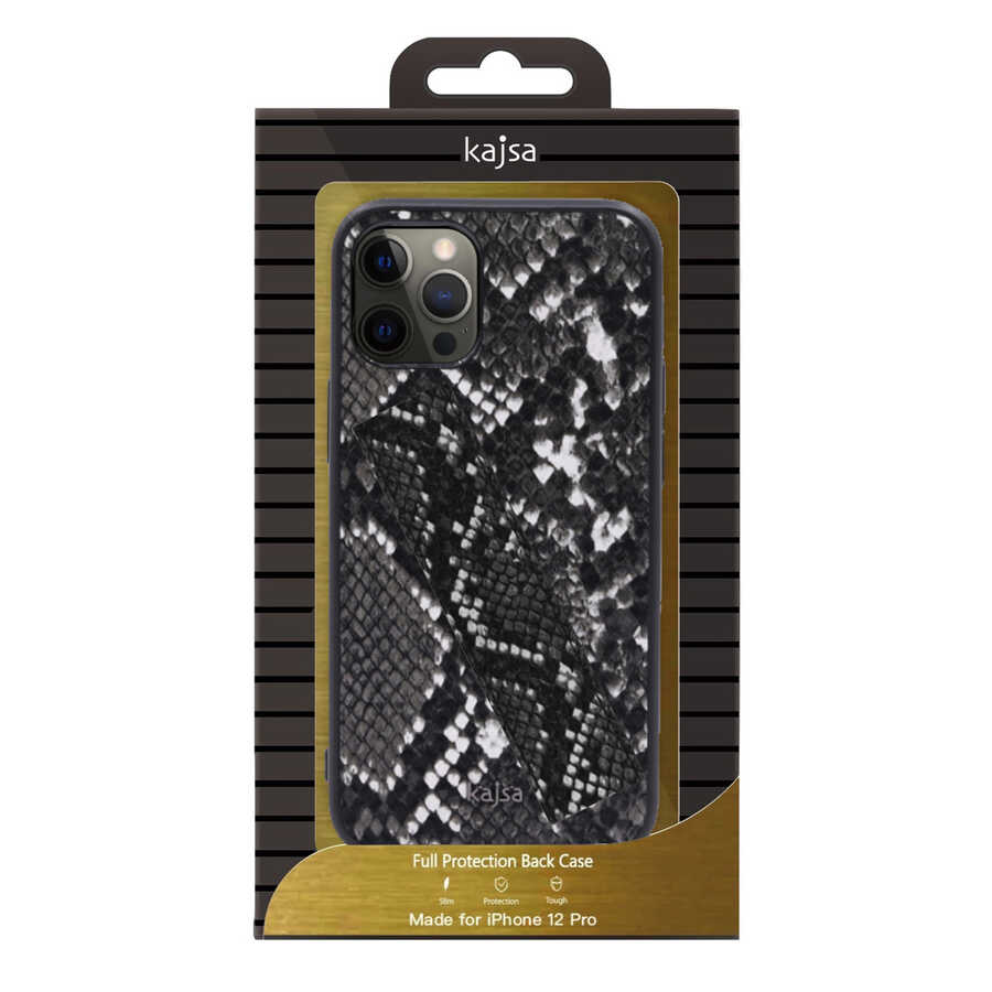 Apple iPhone 12 Pro Kılıf Kajsa Glamorous Serisi Snake Handstrap Kapak