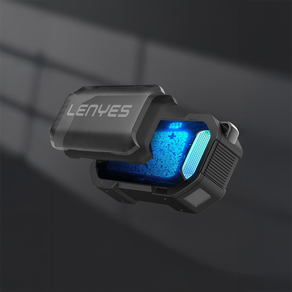 Lenyes S233 Ritme Duyarlı RGB Işıklı Taşınabilir Su Geçirmez TWS Bluetooth Hoparlör