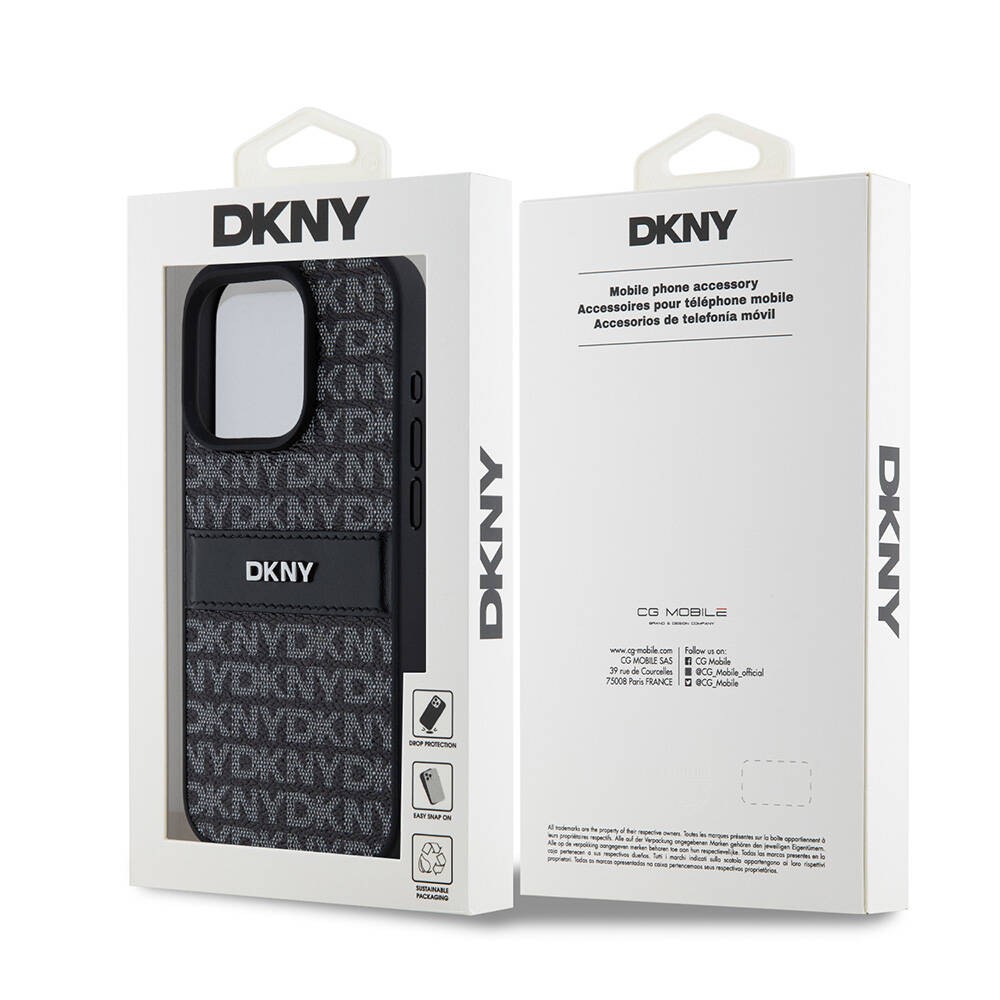 iPhone 15 Pro Kılıf DKNY Orjinal Lisanslı 3D Yazılı Repeat Texture Pattern Kılıf