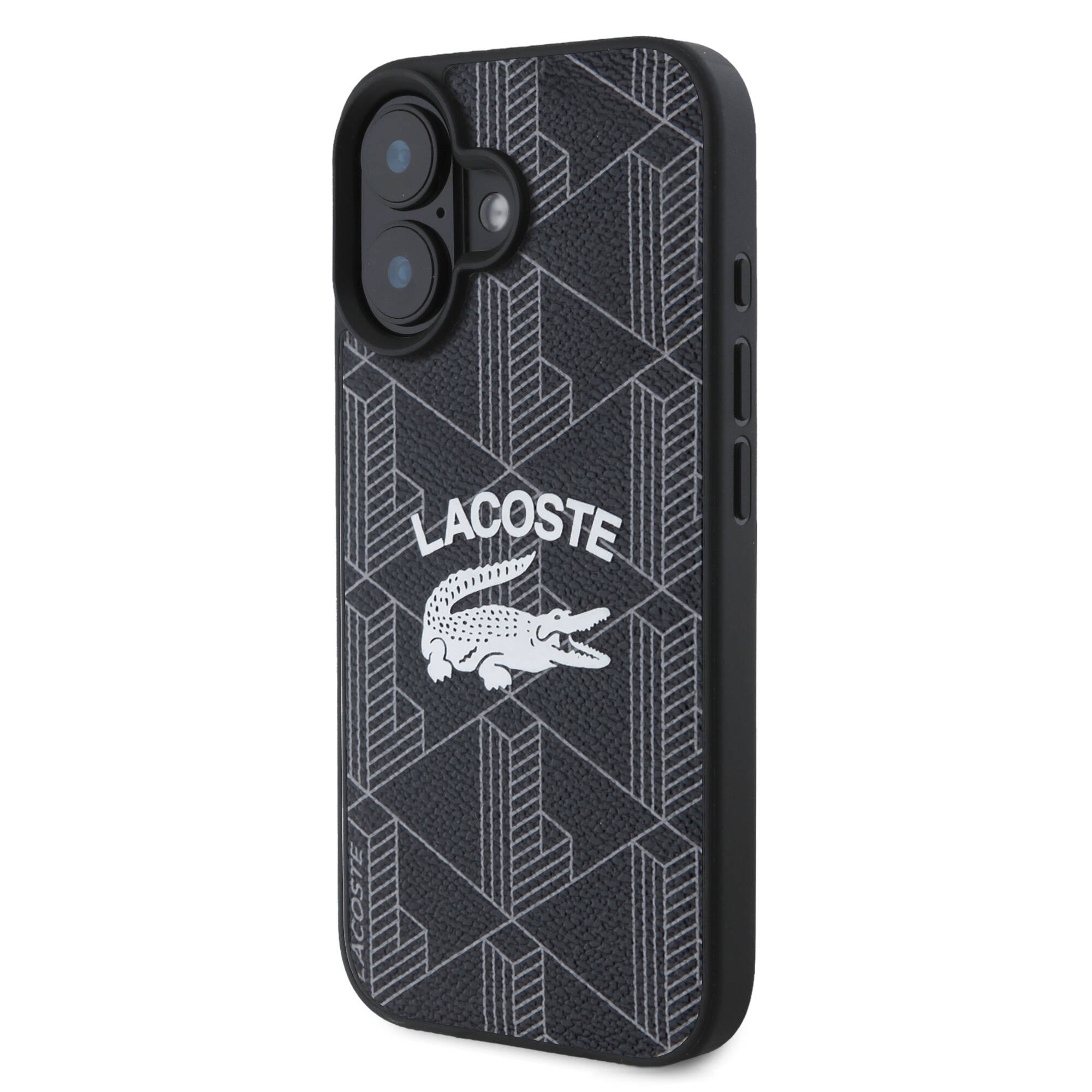 Apple iPhone 16 Kılıf Lacoste Orjinal Lisanslı M-safe Şarj Özellikli Mono Vintage Logo Kapak