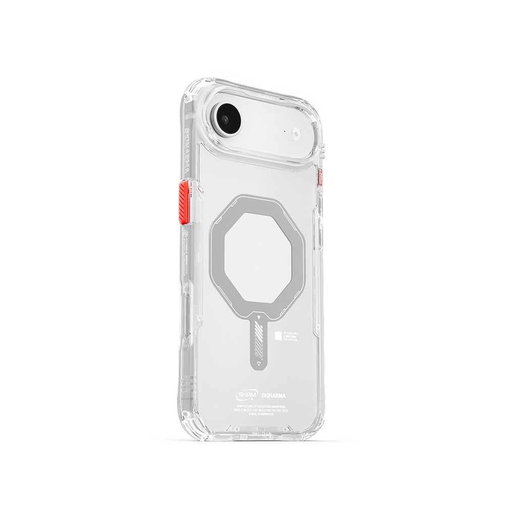 Apple iPhone 17 Air Kılıf M-safe Şarj Özellikli Şeffaf Airbag Tasarımlı Skinarma Saido Mag-Charge Kapak