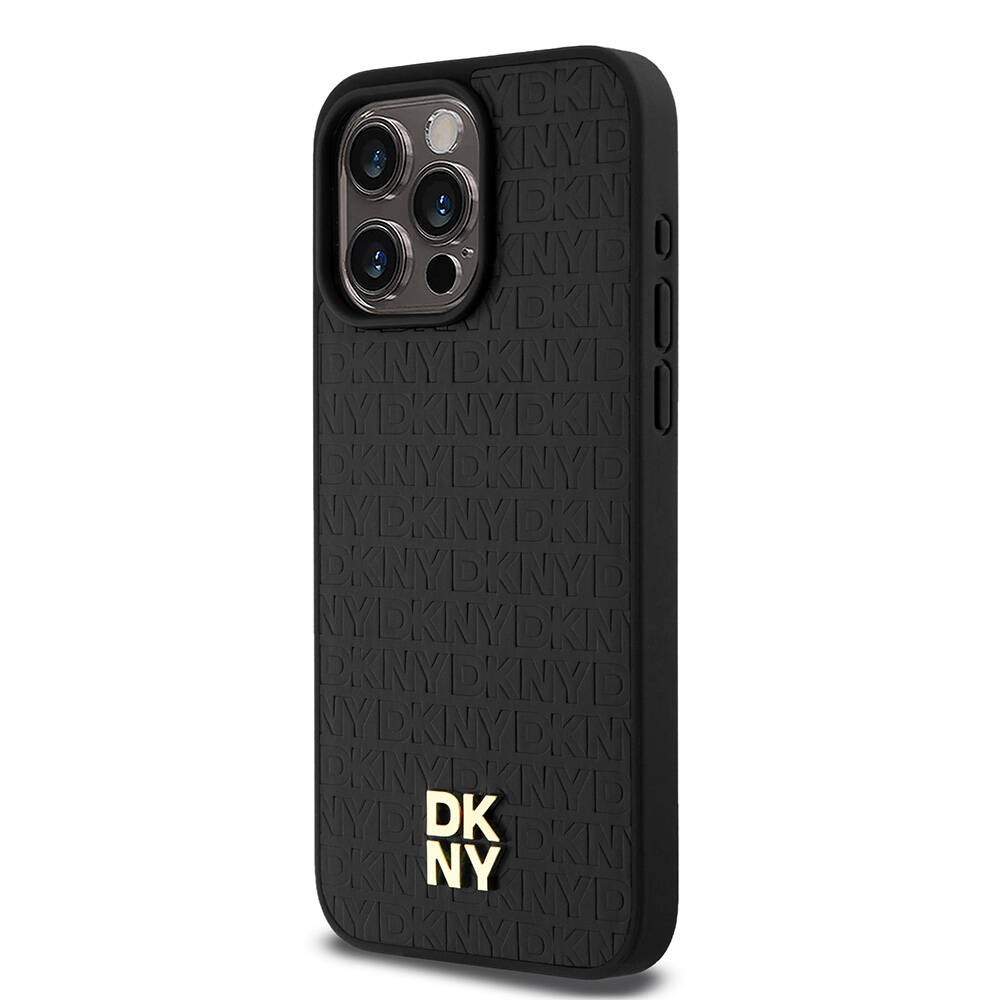 iPhone 15 Pro Max Kılıf DKNY Orjinal Lisanslı Magsafe Şarj Özellikli 3D Yazılı Repeat Pattern Kılıf